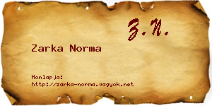 Zarka Norma névjegykártya